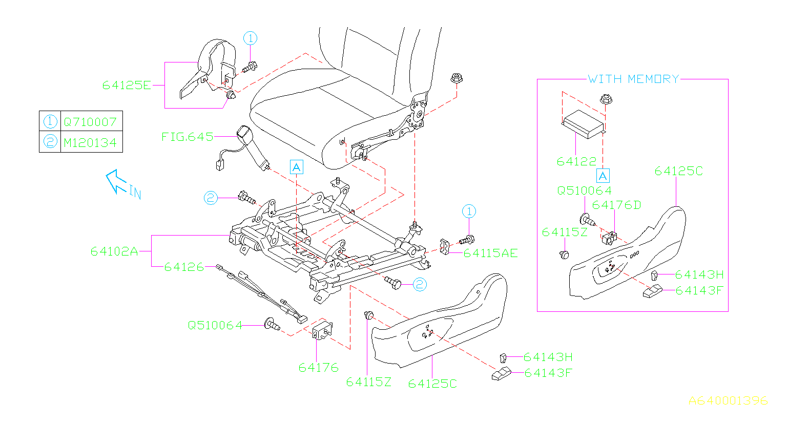 Subaru Legacy Power Seat Wiring Harness (Left) - 64126AG01A | Subaru