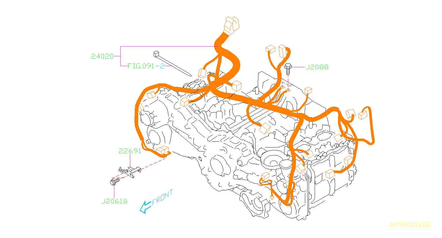 Subaru Legacy Oxygen Sensor Bracket. A bracket for a oxygen sensor