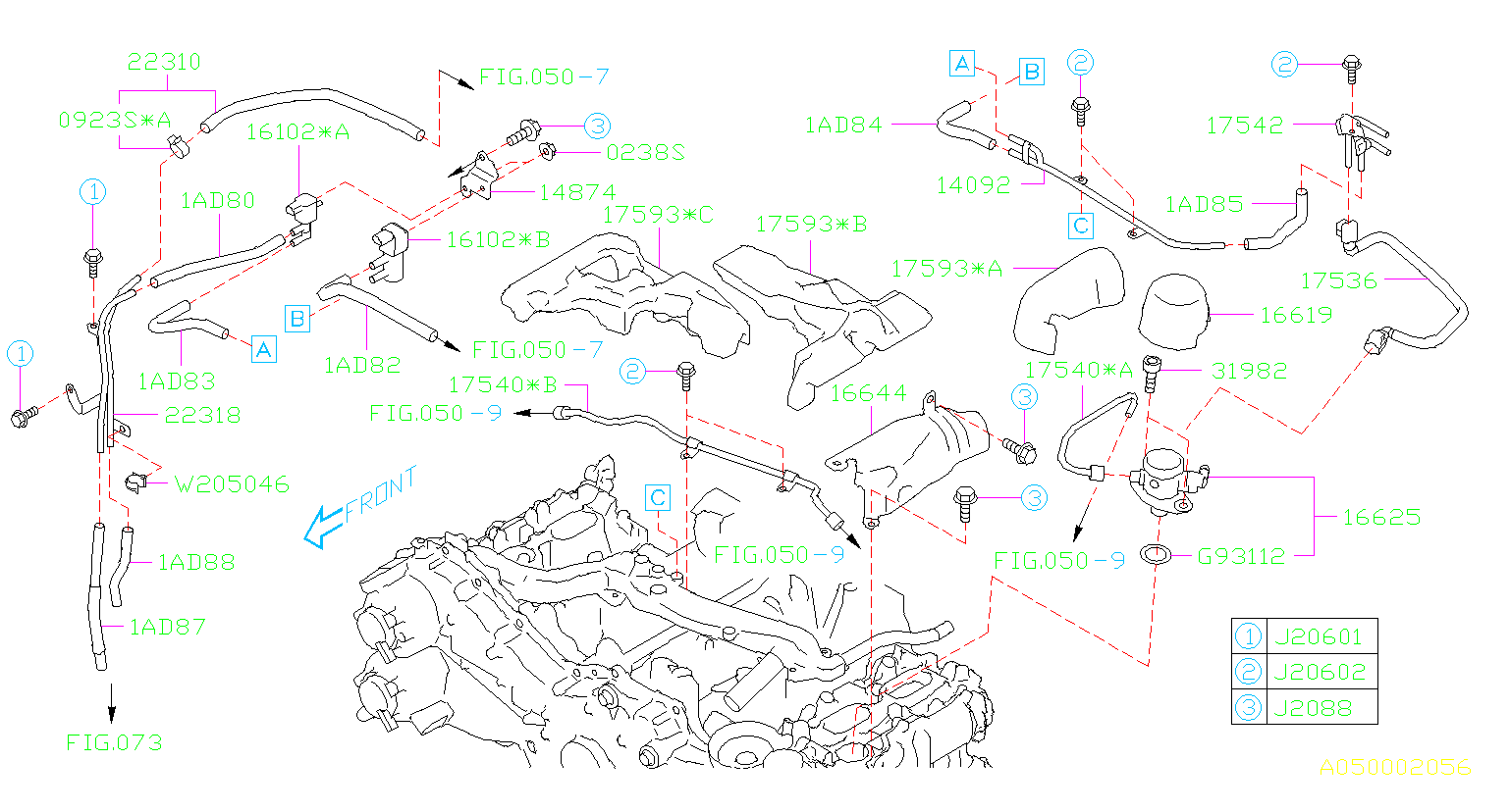 Subaru Forester Vapor Canister Purge Solenoid - 16102AA480 | Subaru ...