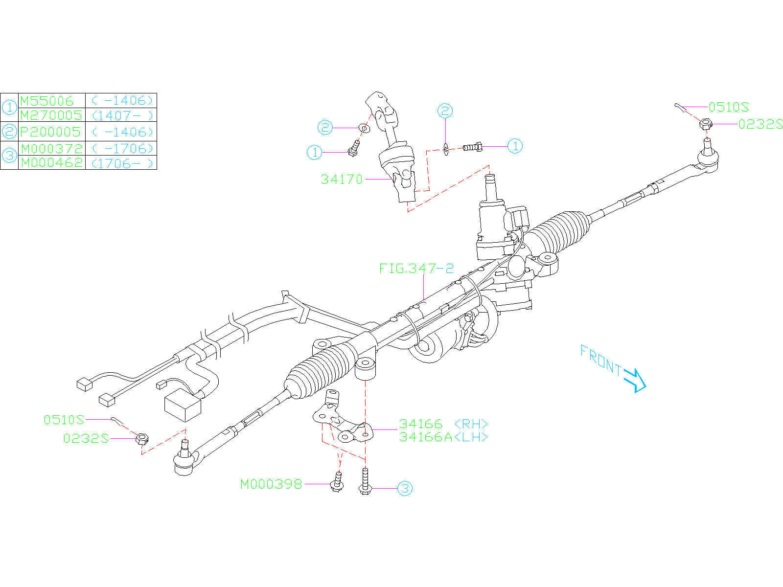 Subaru Forester Rack and Pinion Bracket (Left). CLAMP STIFNER LH